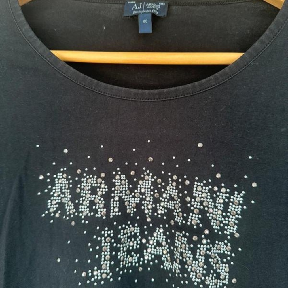 Black GarmentArmani Jeans Stud Black Long Sleeve Top